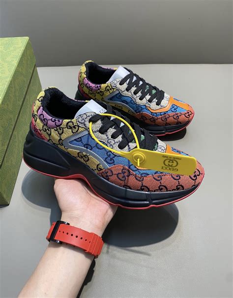 gucci rhyton gg multicolor|gucci rhyton sneakers men's.